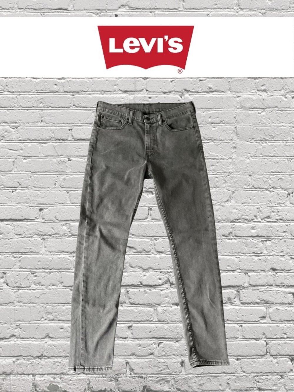 Levi's 510 Men's Jeans 33x32 Gray Wash Skinny Fit Stretch Denim